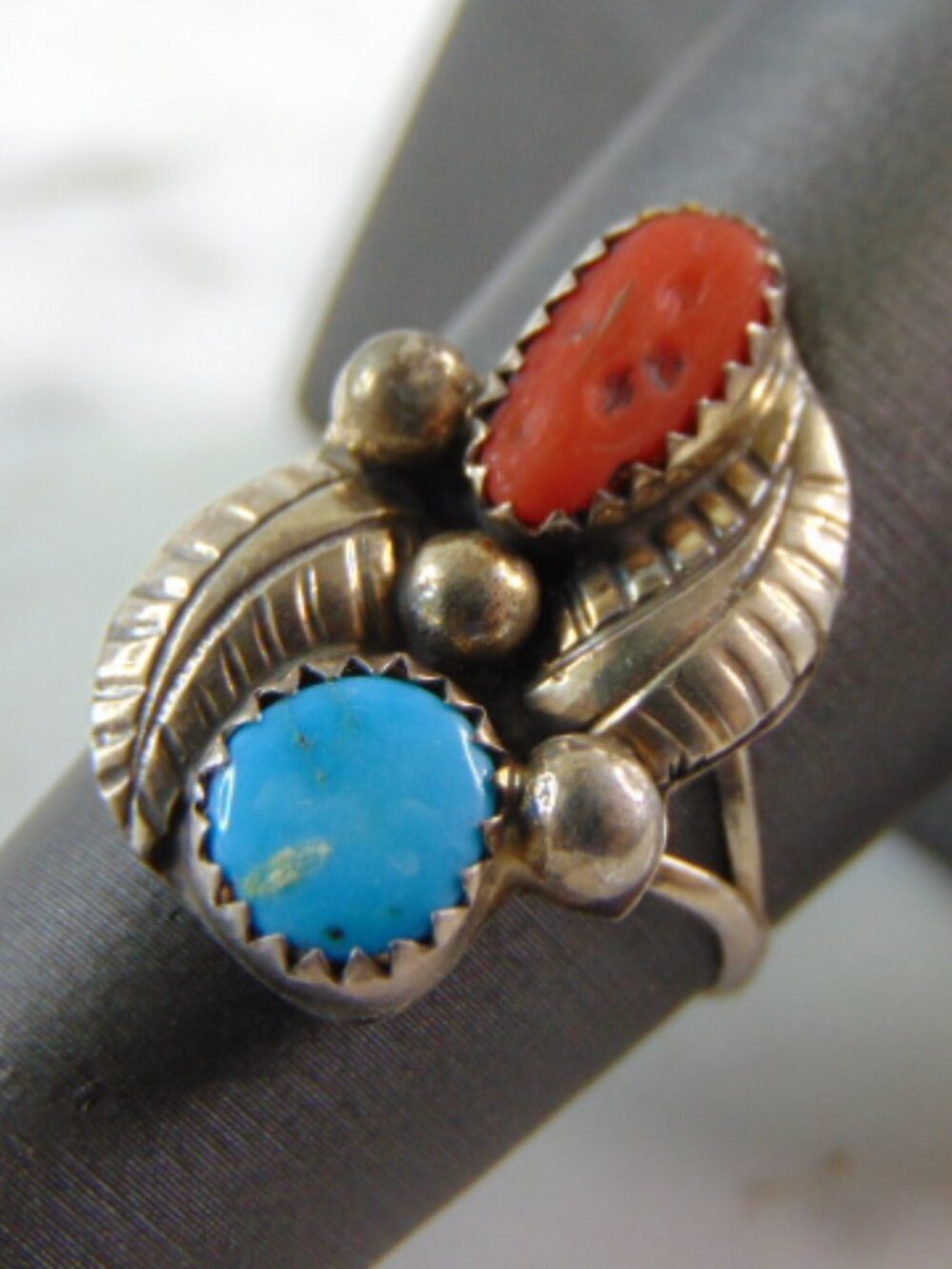 Womens Vintage Estate Sterling Silver Southwestern Style Ring 3.1g E678